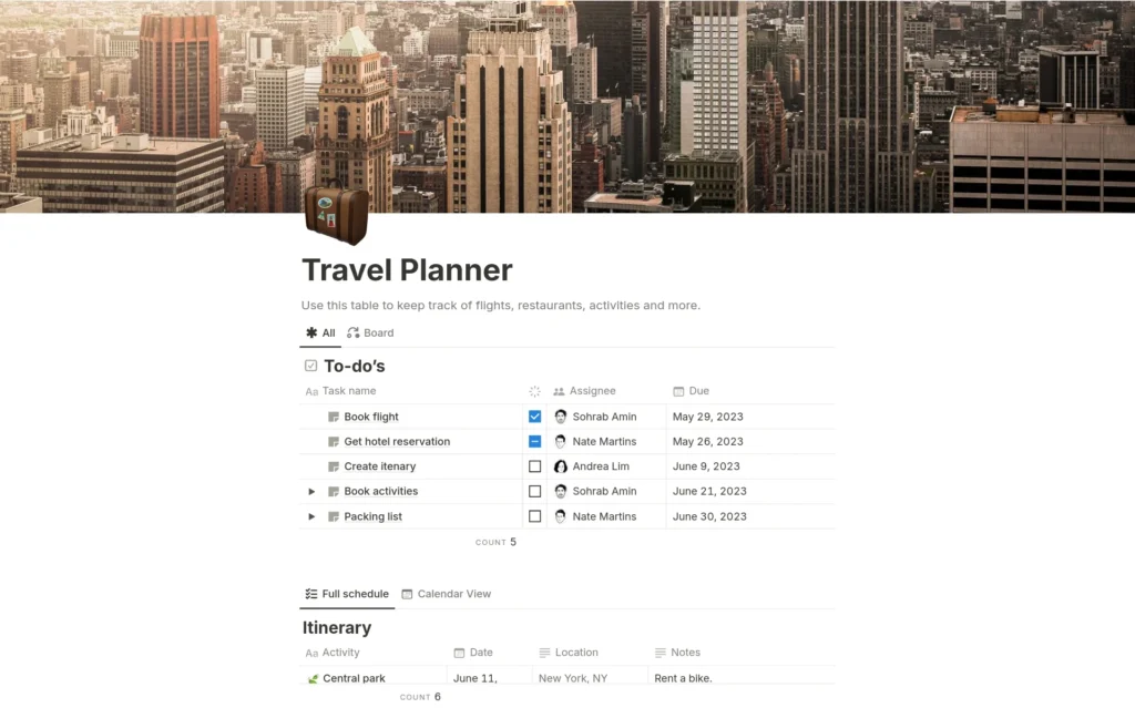 Travel Plan